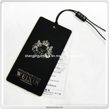 Silver Foil Fashion Paper Black Hang Tag